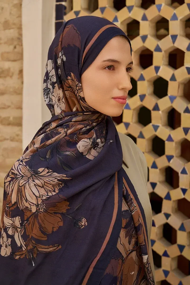 Nadia Pamuk Modal Şal - Acı Kahve - ED SCARF