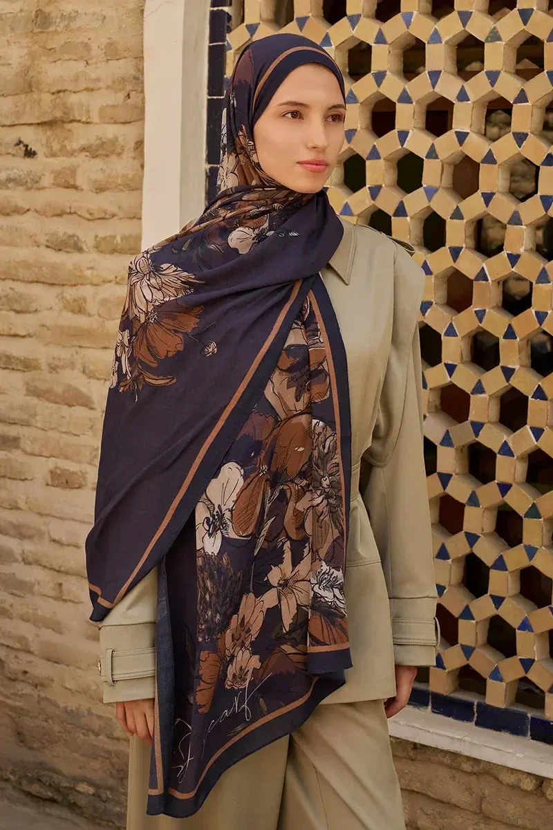 Nadia Pamuk Modal Şal - Acı Kahve - ED SCARF