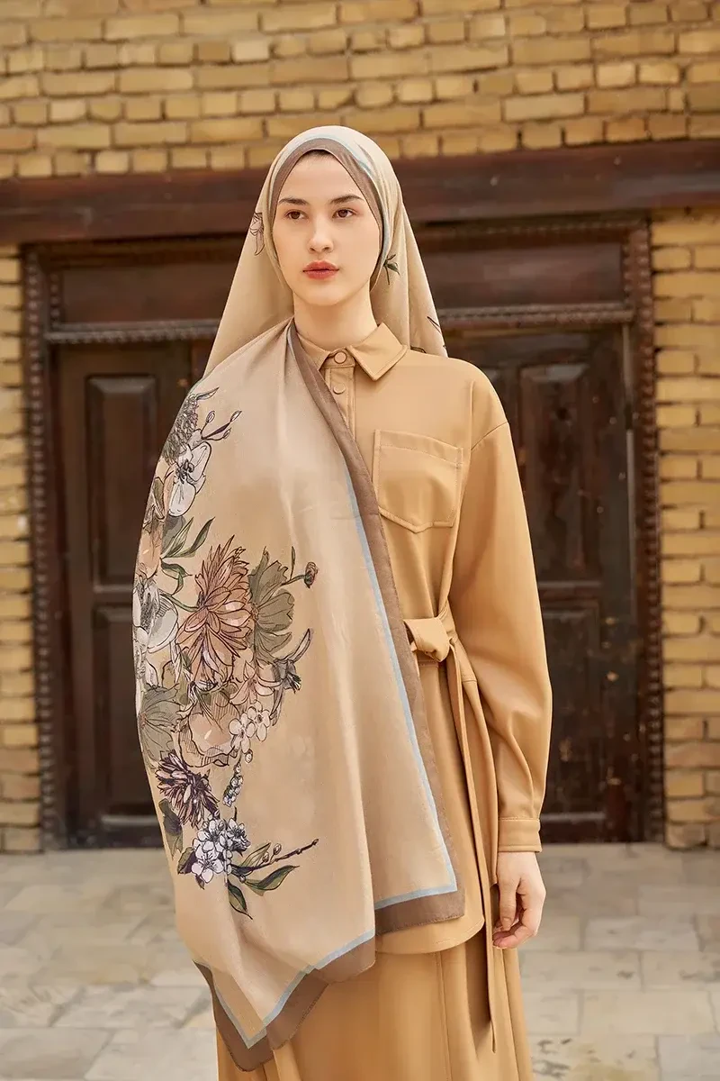 Nadia Pamuk Modal Şal - Açık Kahve - ED SCARF