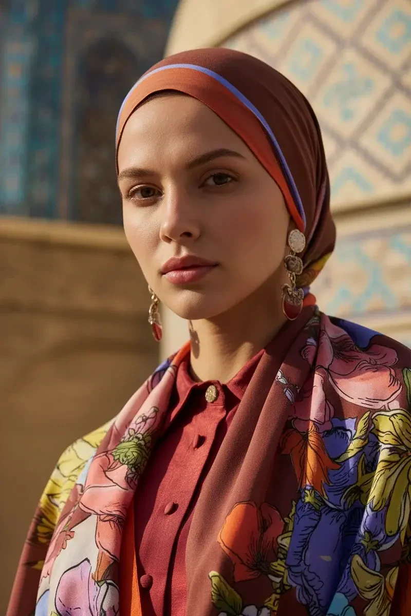 Nadia Pamuk Modal Şal - Turuncu - ED SCARF