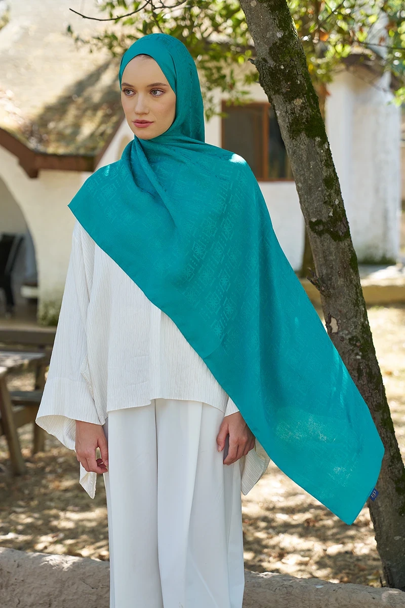 Naia Pamuk Logo Desen Şal - Benetton - 2