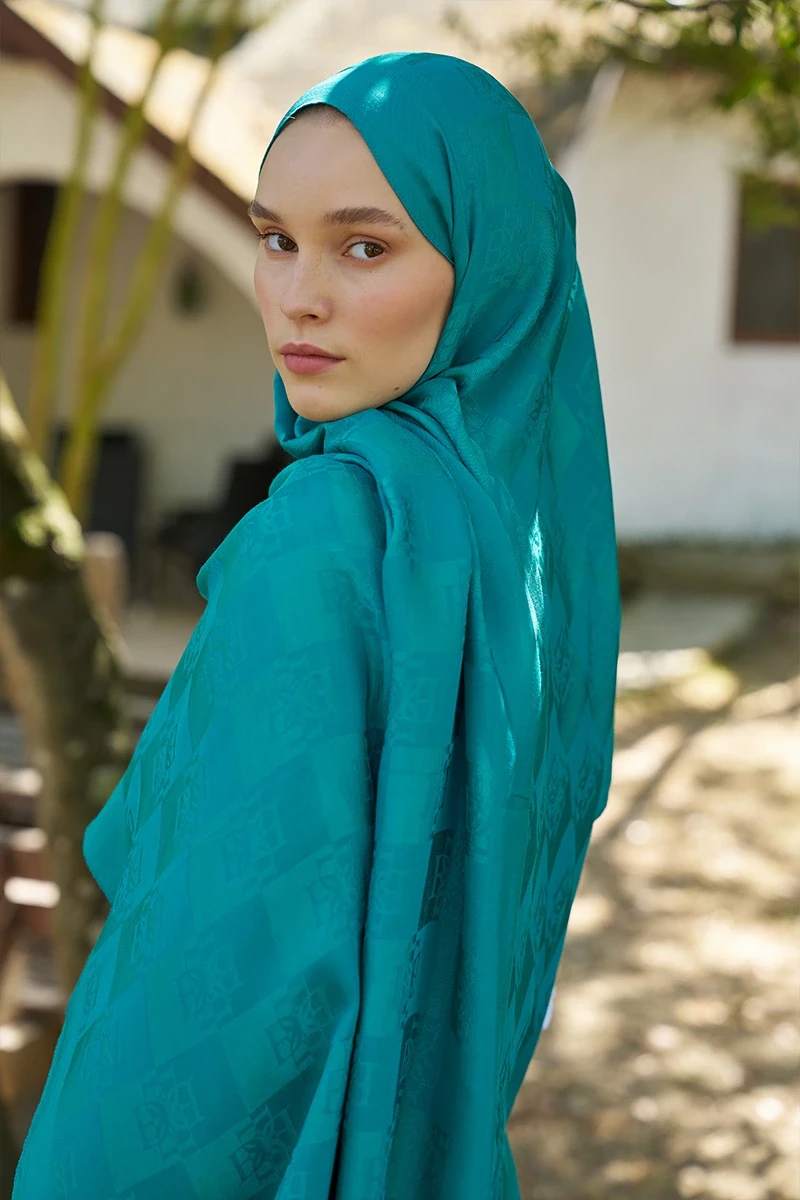 Naia Pamuk Monogram Desen Şal - Benetton - ED SCARF