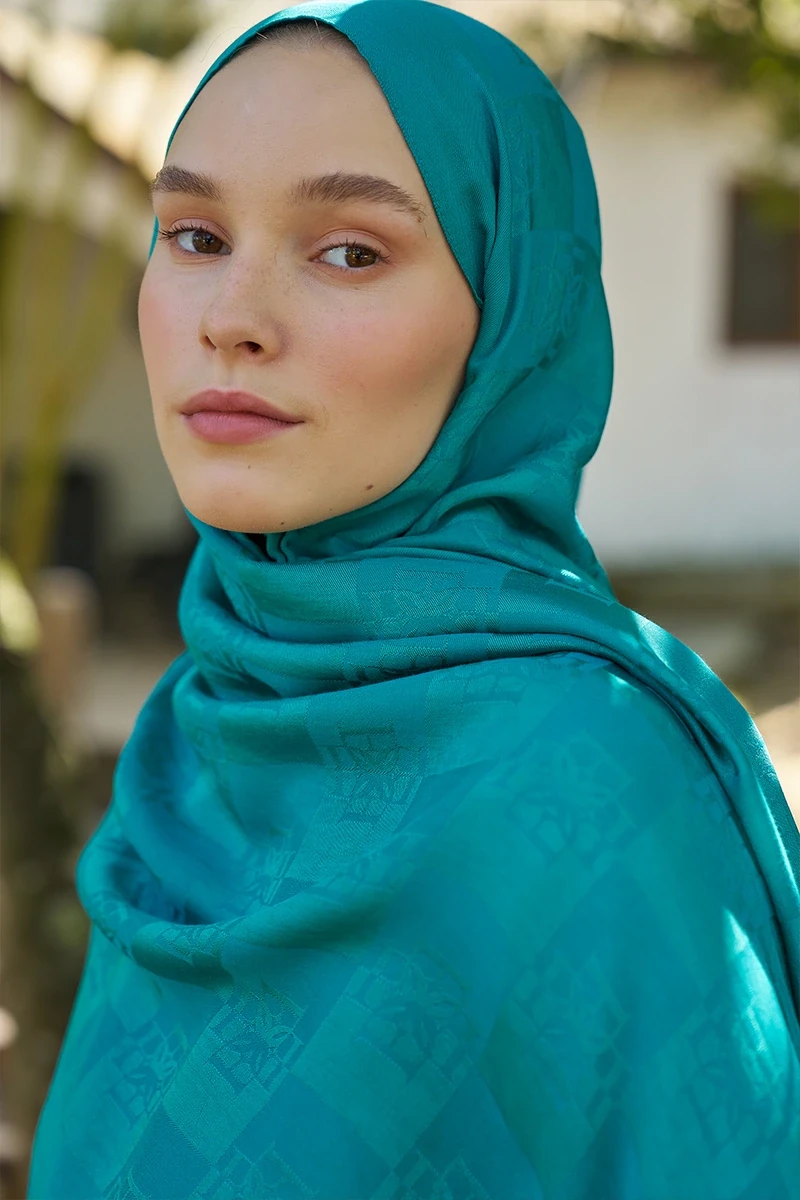 Naia Pamuk Monogram Desen Şal - Benetton - 4