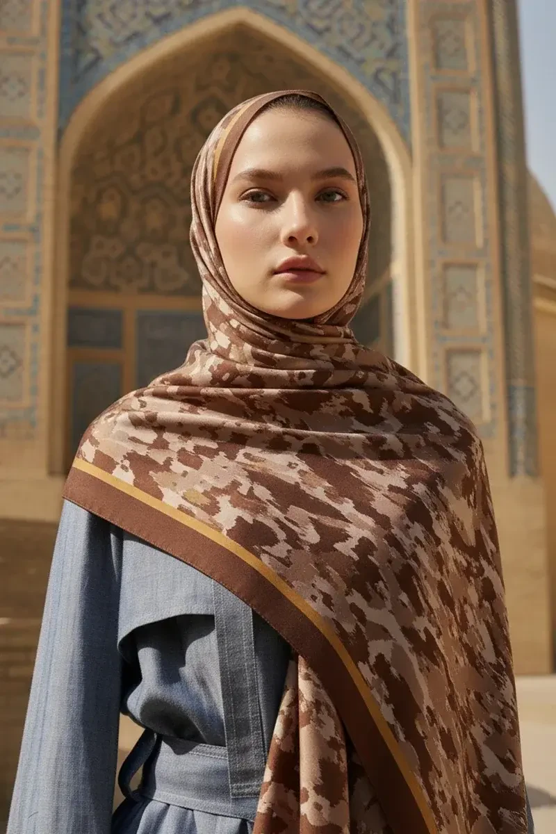 Noble Pamuk Modal Şal - Kahverengi - ED SCARF