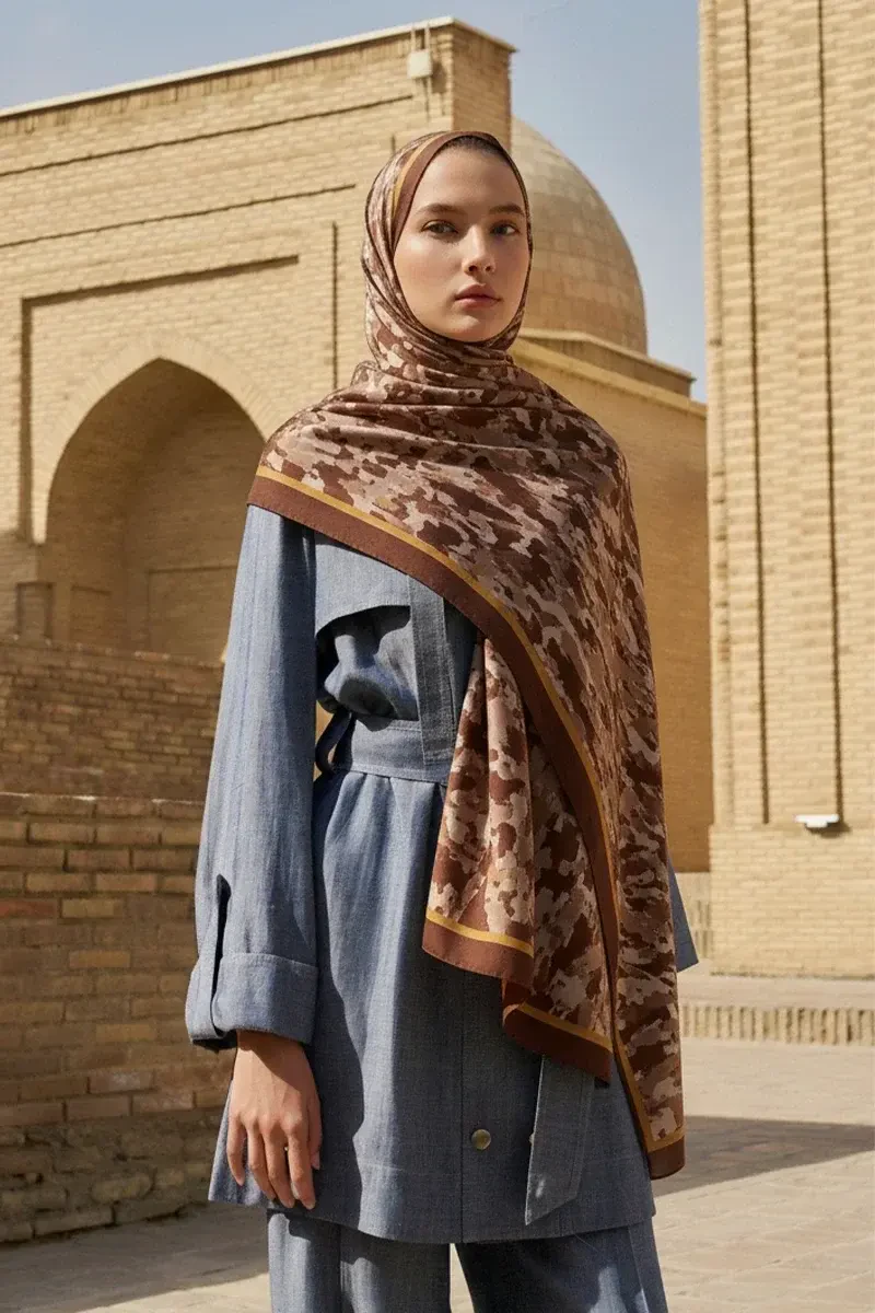 Noble Pamuk Modal Şal - Kahverengi - ED SCARF