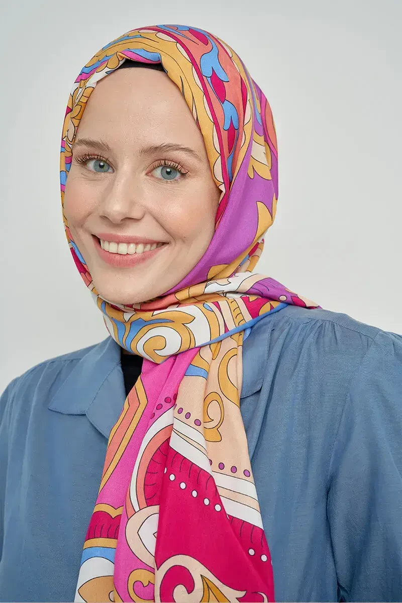 Paisley Koleksiyonu Carnaval Şal - Mavi - ED Scarf