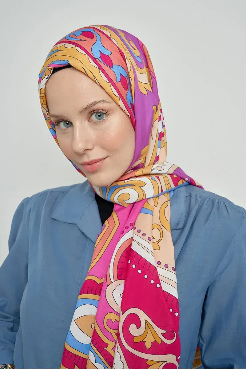 Paisley Koleksiyonu Carnaval Şal - Mavi - ED Scarf