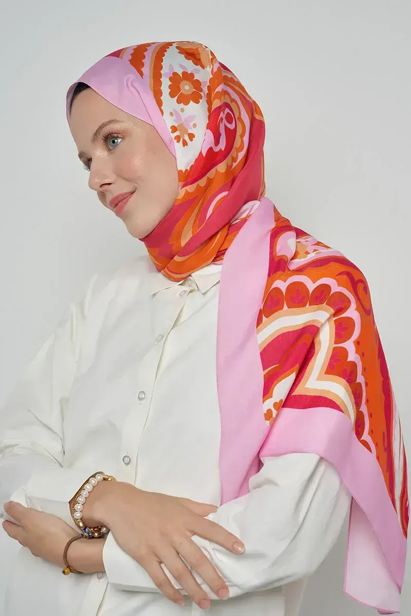 Paisley Koleksiyonu Carnaval Şal - Mercan - ED Scarf