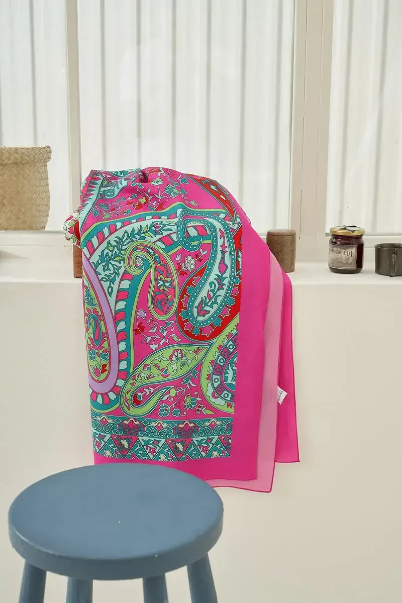 Paisley Koleksiyonu Pateh Şal - Pembe - 1