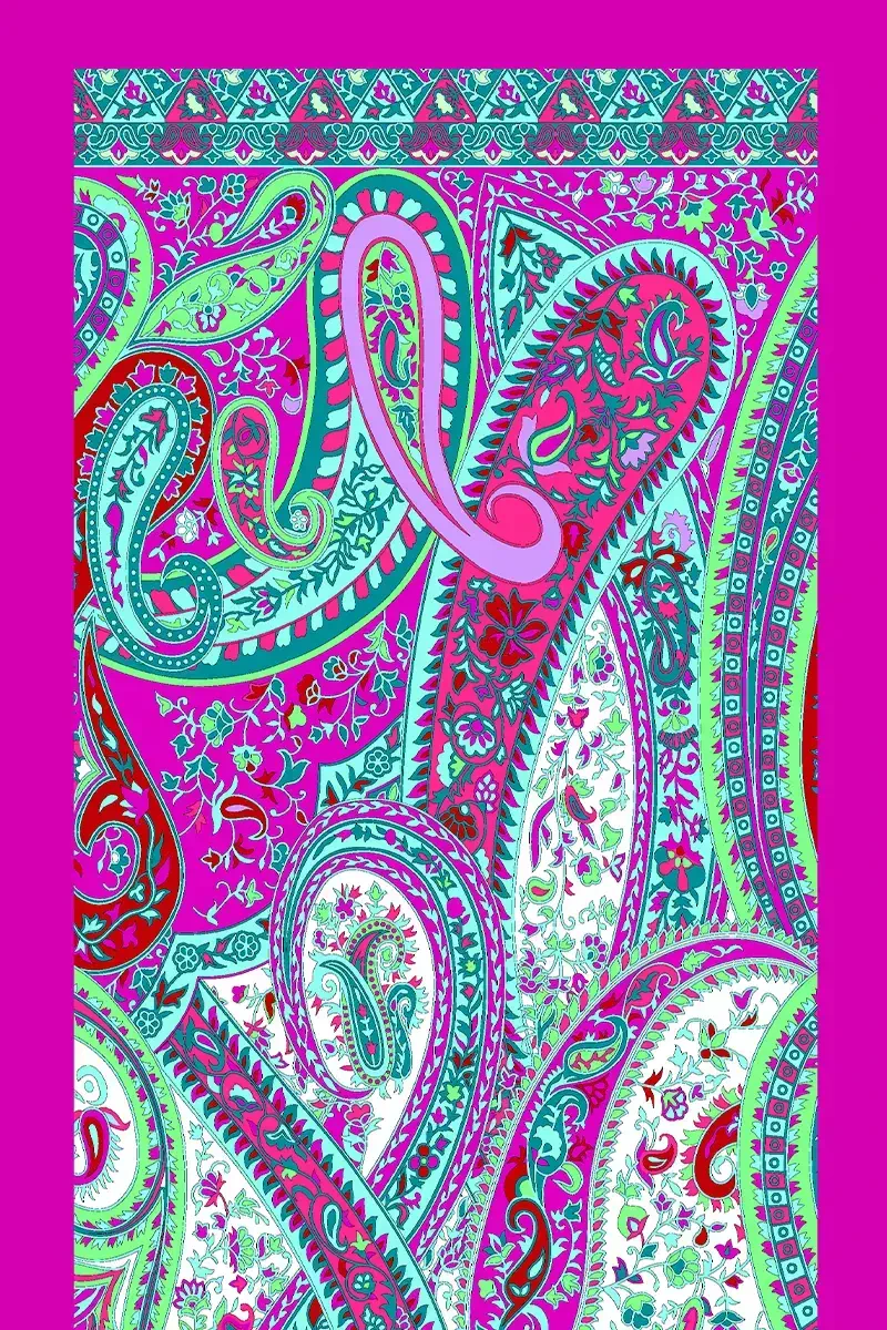 Paisley Koleksiyonu Pateh Şal - Pembe - 2