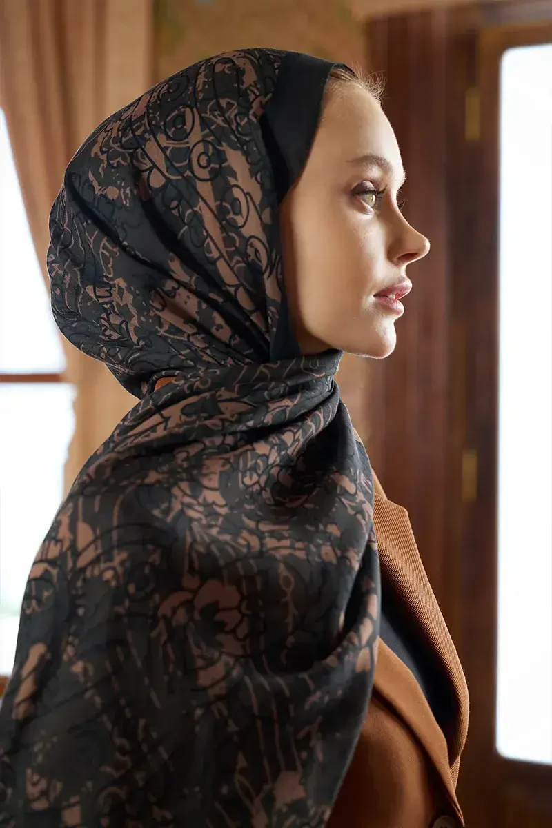 Pamuk İpek Floş Alyra Şal - Nefti - ED SCARF