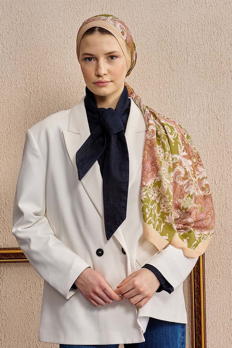 Pamuk İpek Ophelis Şal - Yavruağzı - 1