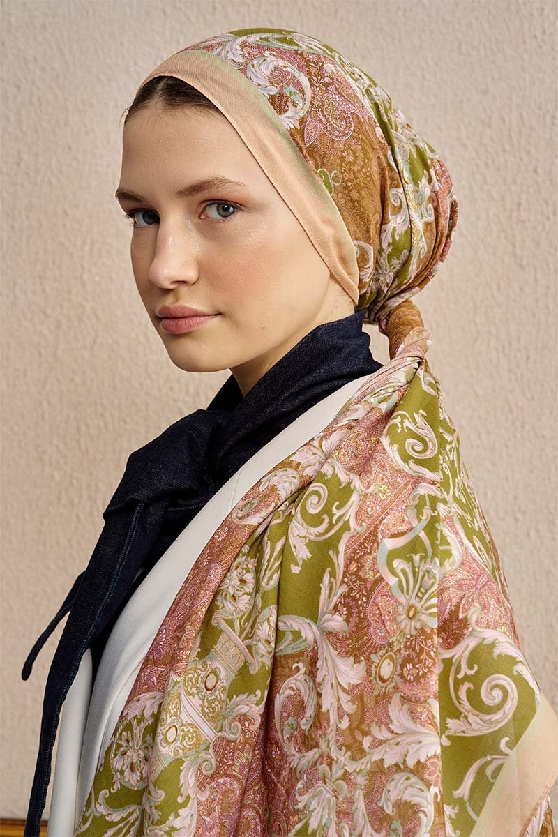 Pamuk İpek Ophelis Şal - Yavruağzı - 3