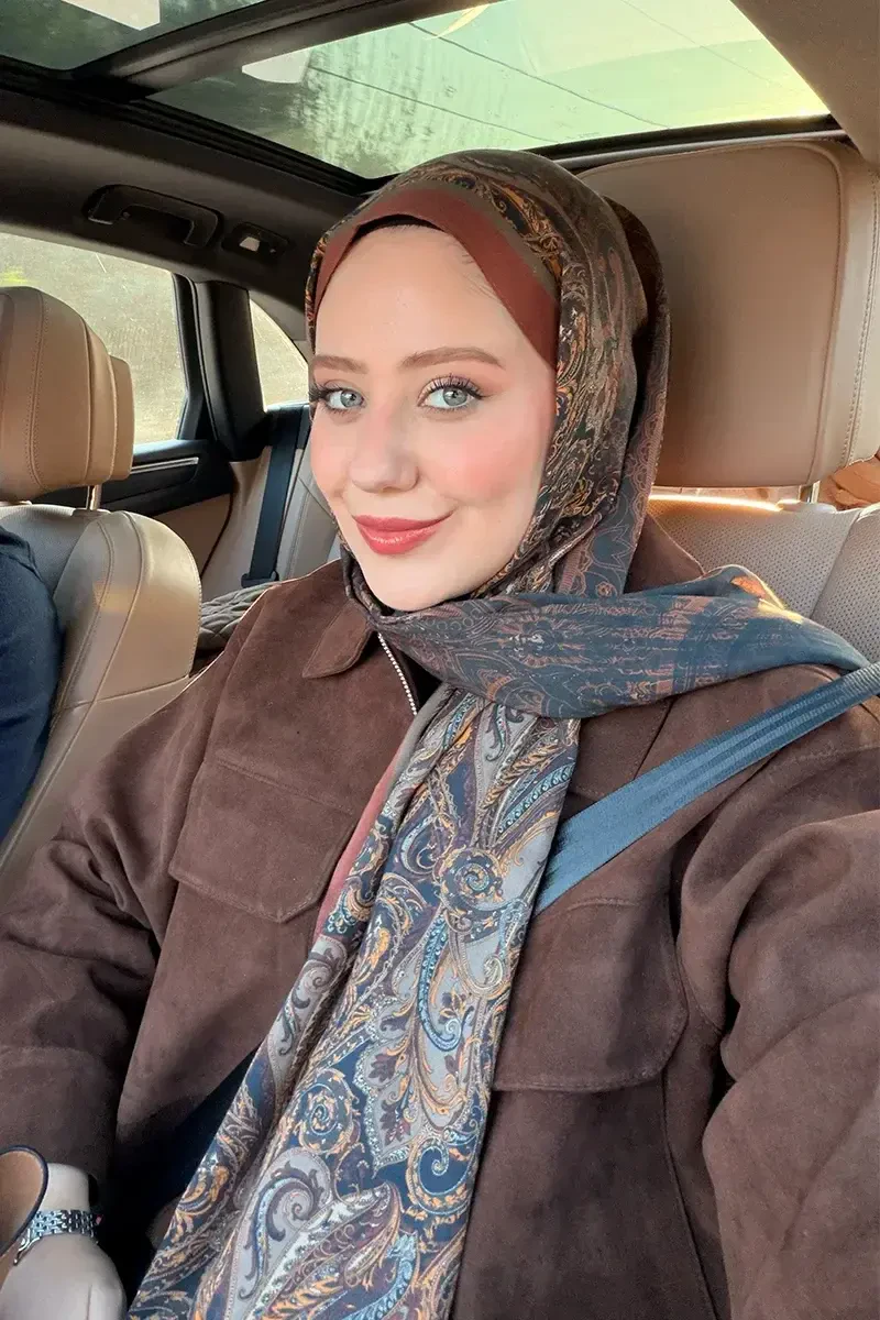 Pamuk İpek Rogue Şal - Kiremit - ED SCARF