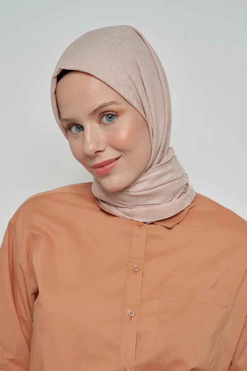 Pamuklu Şal Çiçek Desen - Ekru - ED Scarf