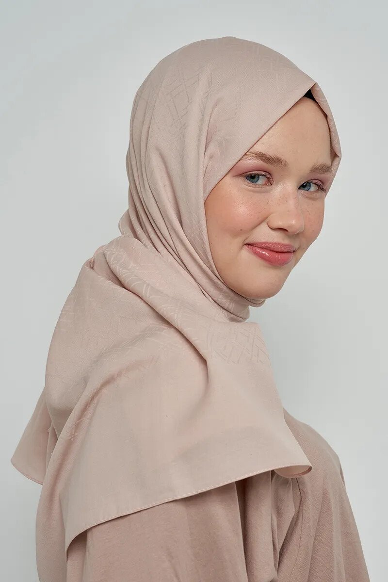 Pamuklu Şal Çizgi Desen - Ekru - 2