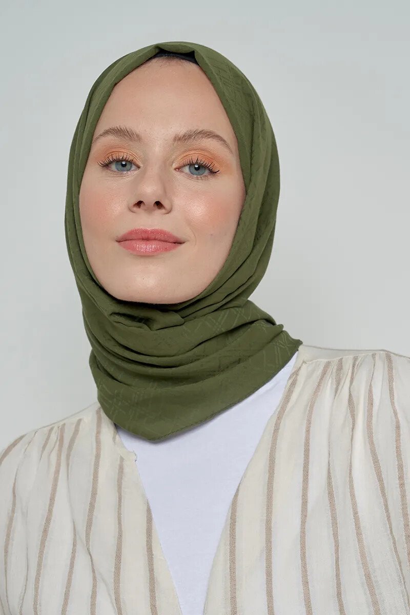 Pamuklu Şal Çizgi Desen - Nefti - 1