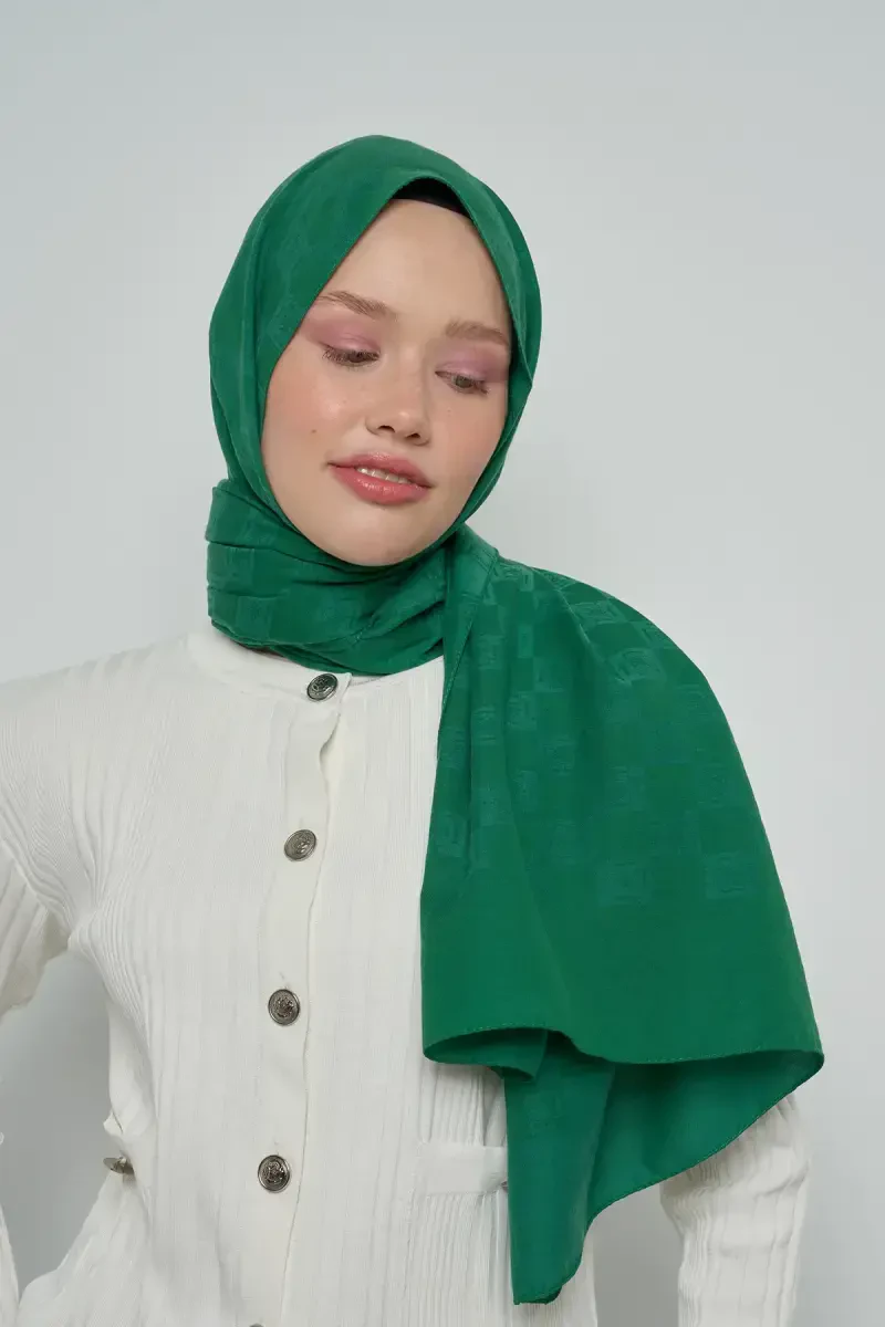 Pamuklu Şal Monogram Desen - Benetton - ED Scarf