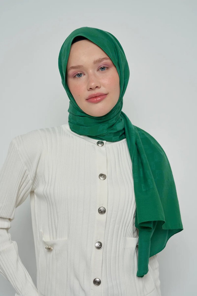 Pamuklu Şal Monogram Desen - Benetton - ED Scarf
