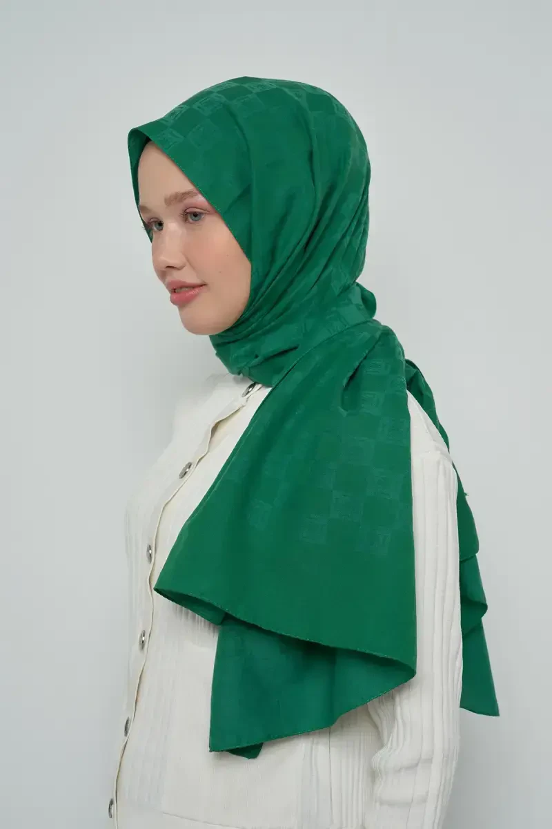 Pamuklu Şal Monogram Desen - Benetton - ED Scarf