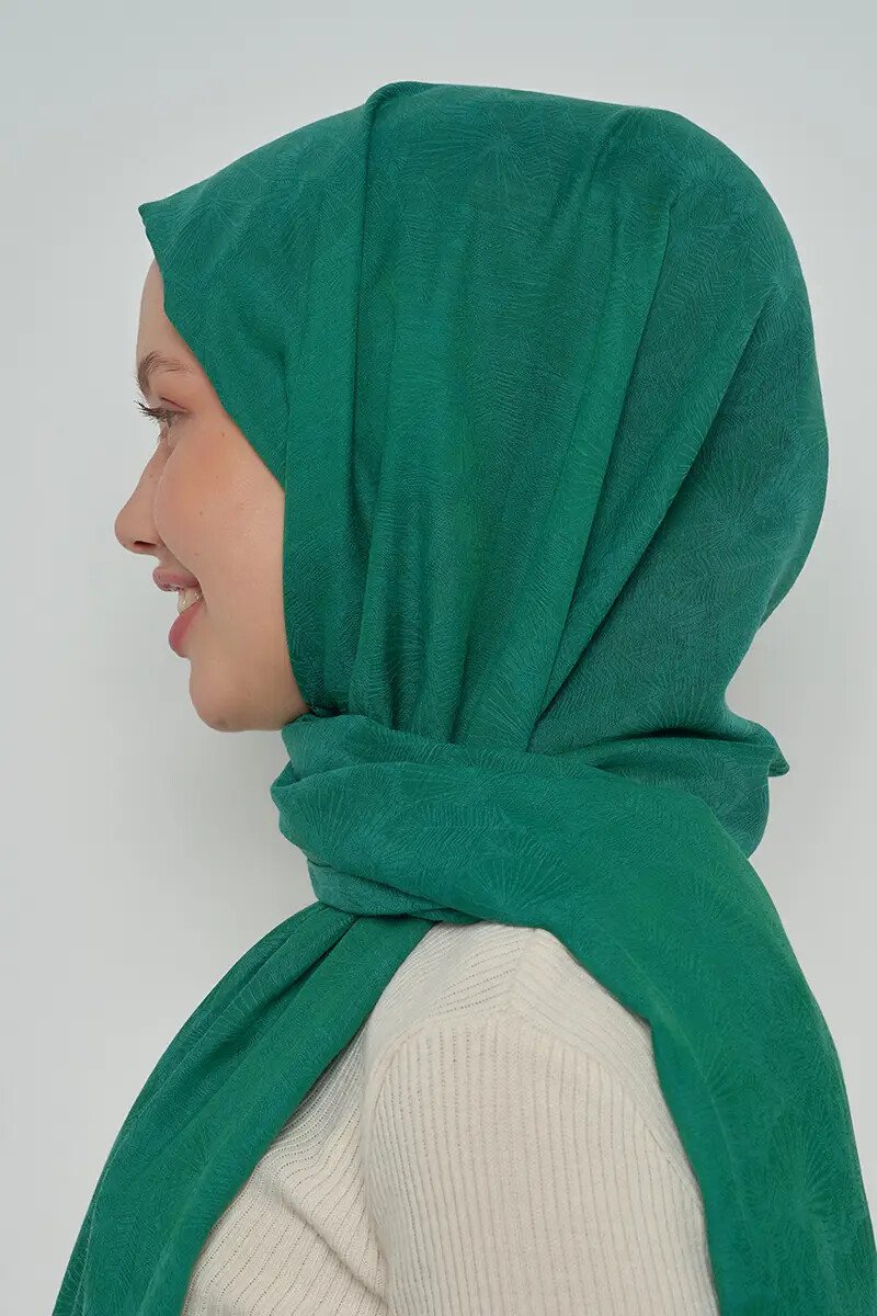 Pamuklu Şal Yaprak Desen - Benetton - ED Scarf