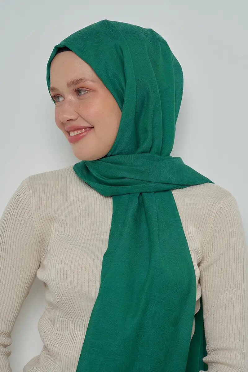 Pamuklu Şal Yaprak Desen - Benetton - ED Scarf