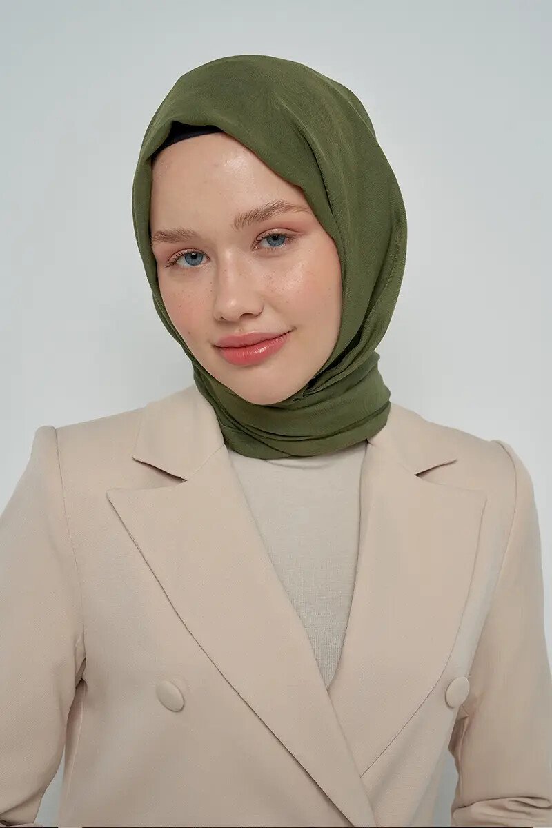 Pamuklu Şal Yaprak Desen - Nefti - ED Scarf