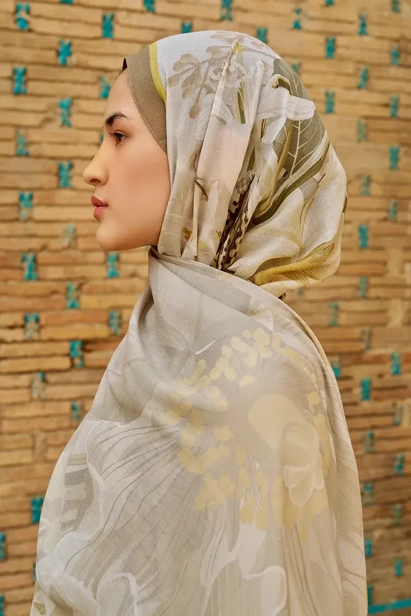Reine Pamuk Modal Şal - Bej - 2