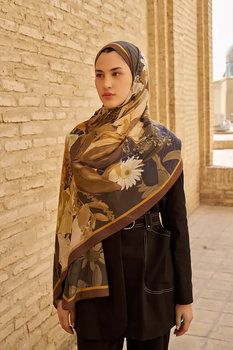 Reine Pamuk Modal Şal - Kahverengi - 1