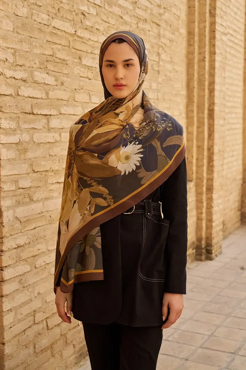Reine Pamuk Modal Şal - Kahverengi - 2