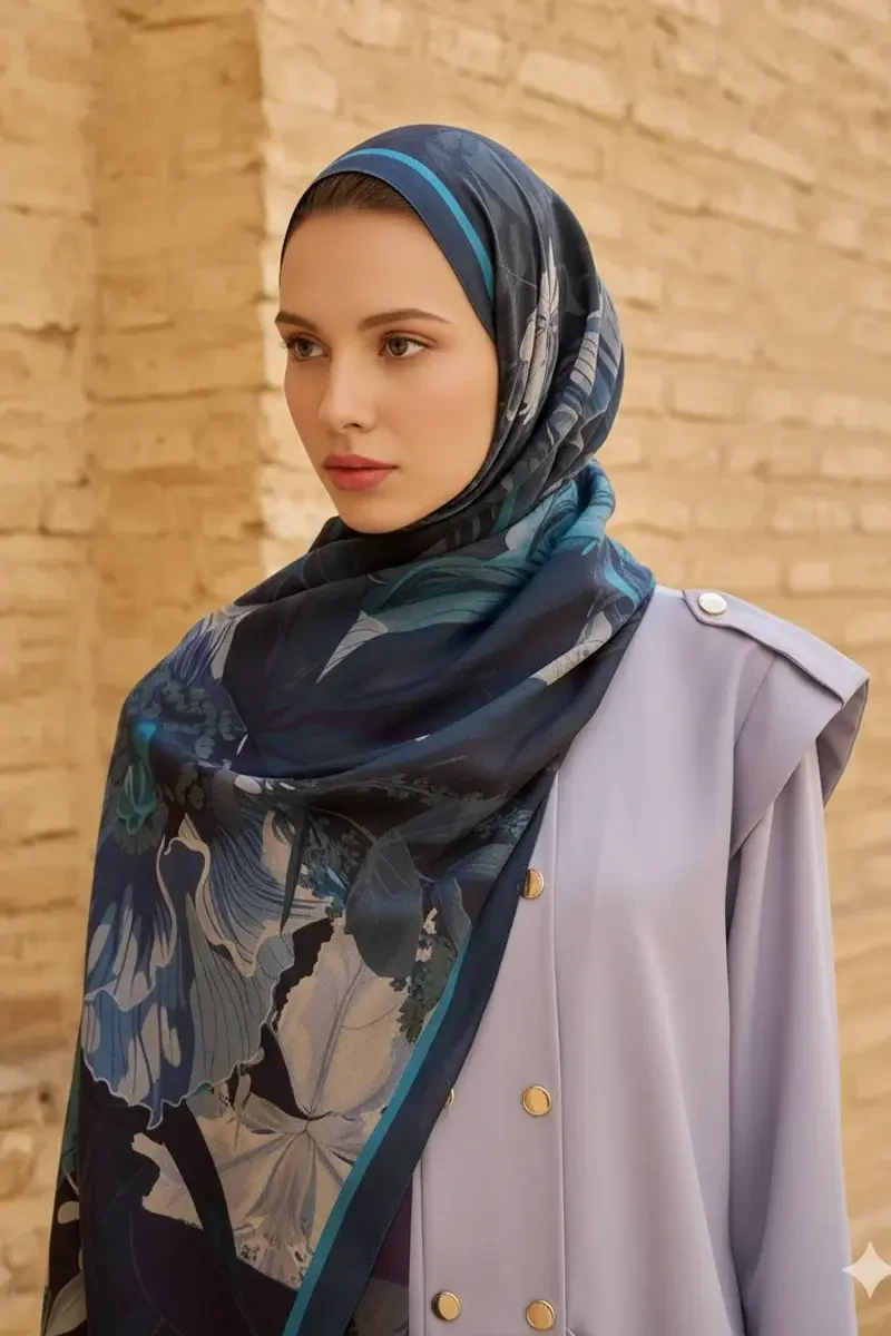 Reine Pamuk Modal Şal - Lacivert - ED SCARF