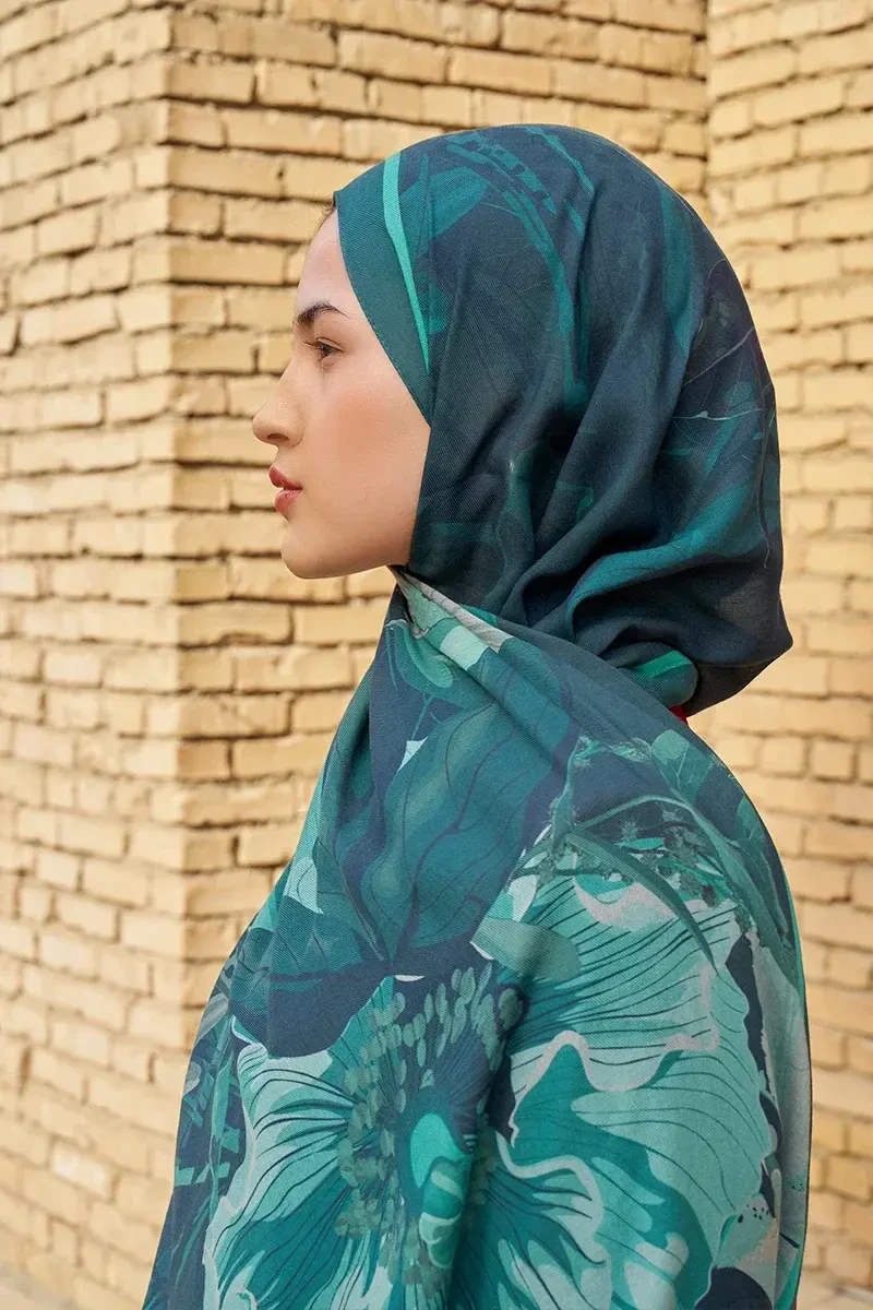 Reine Pamuk Modal Şal - Petrol - ED SCARF
