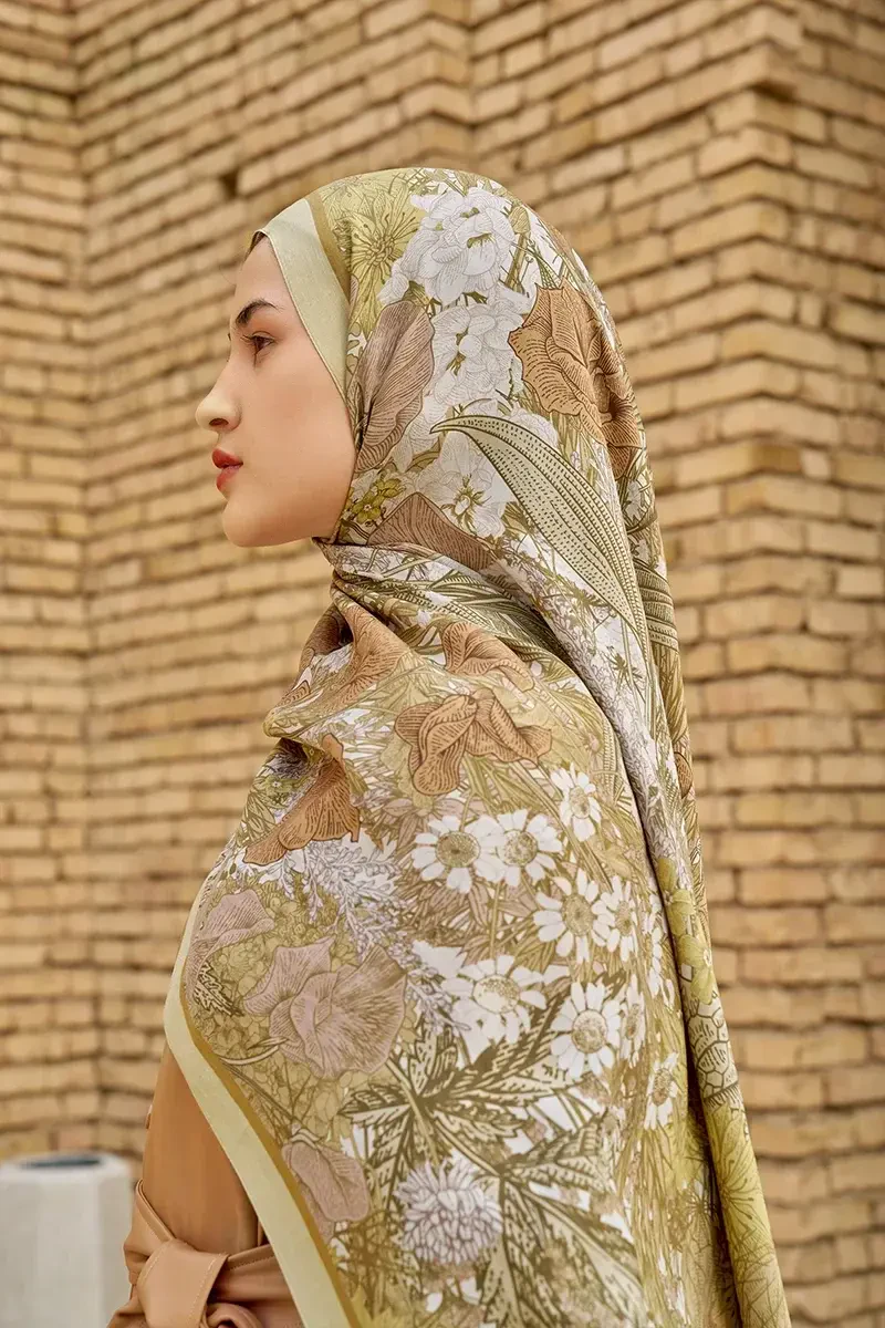 Rustle Floş Viskon Şal - Yağ Yeşili - ED SCARF