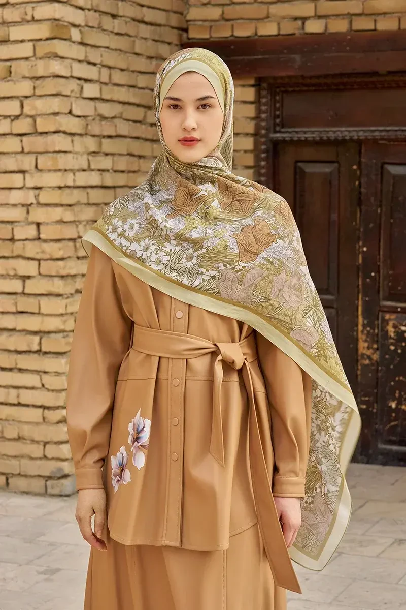 Rustle Floş Viskon Şal - Yağ Yeşili - ED SCARF