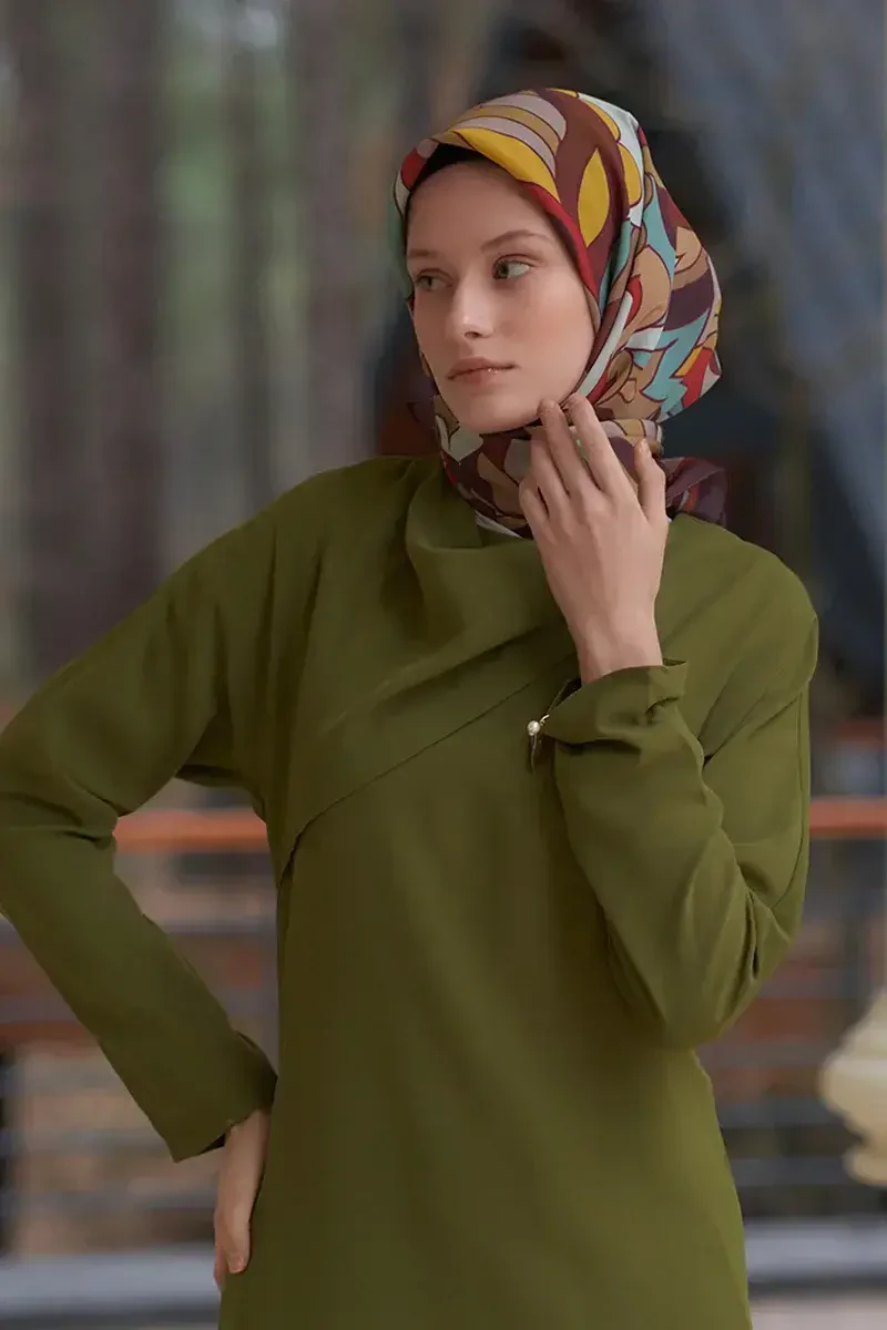 Santa Desen Modal Eşarp - Kahverengi - ED Scarf