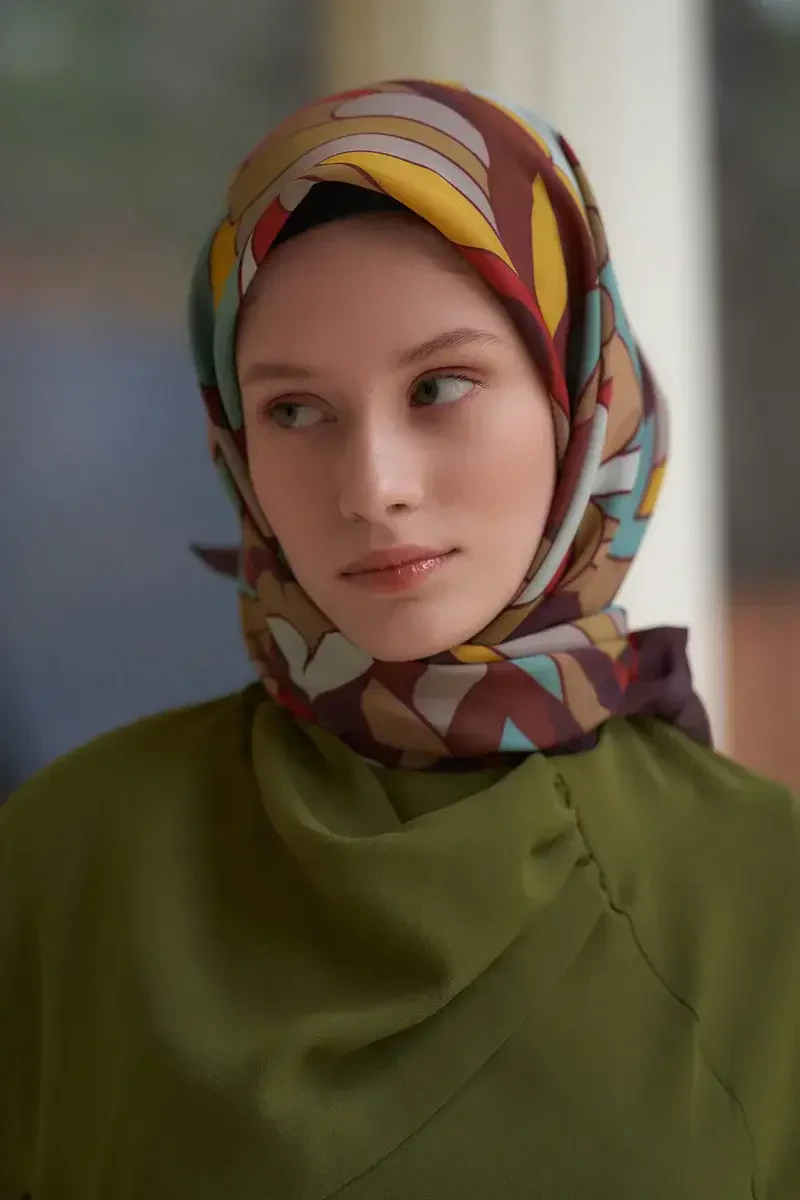 Santa Desen Modal Eşarp - Kahverengi - ED Scarf