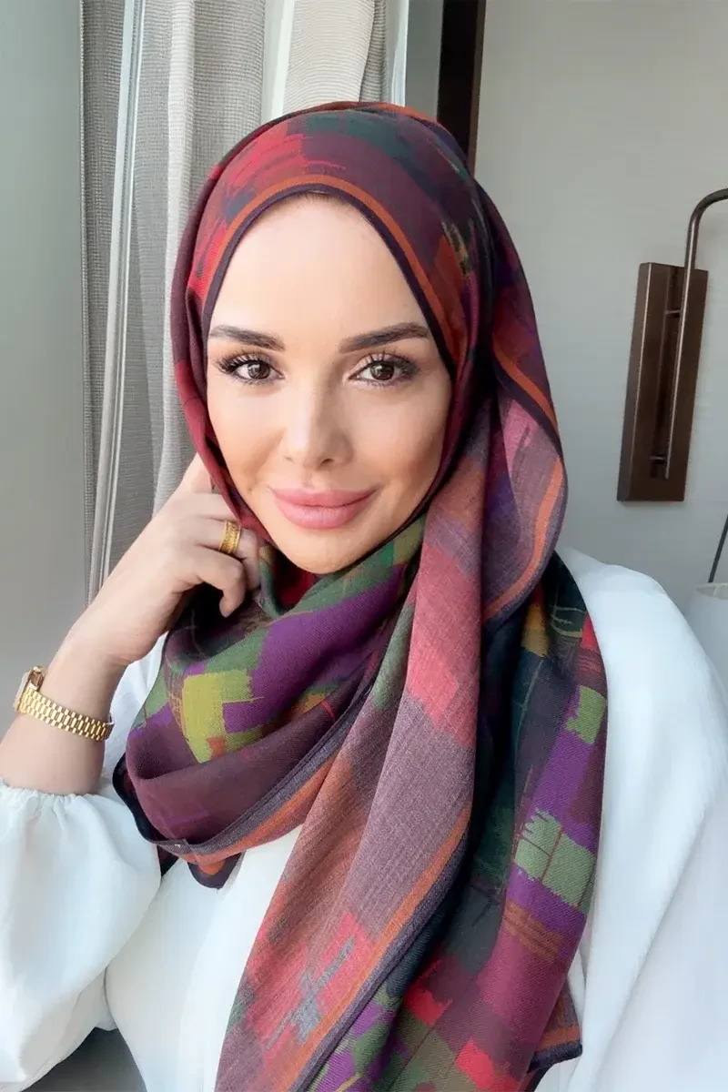 Sitare Yün İpek Şal - Bordo - ED SCARF