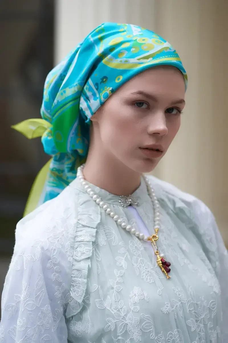 Sofistik Desen Modal Eşarp - Okyanus - ED Scarf