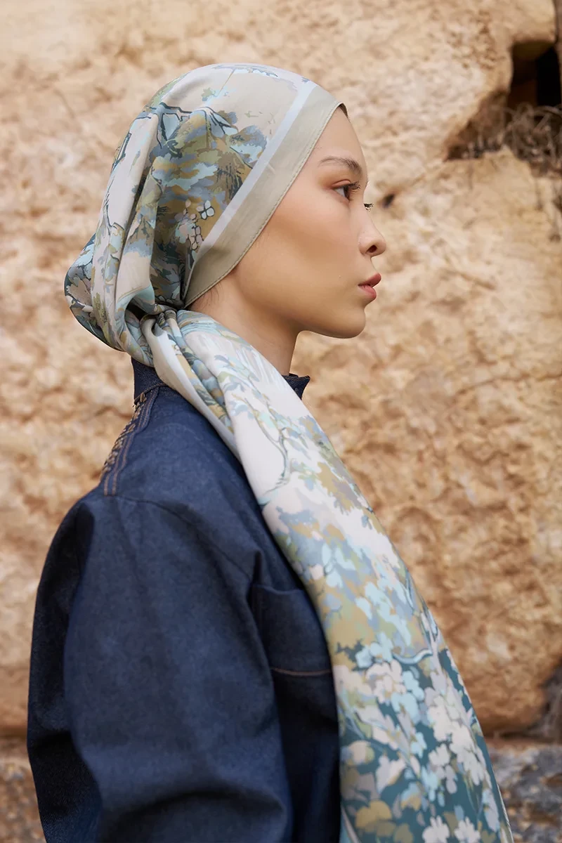 Sunrise Bahar Desen Şal - Bej - ED SCARF