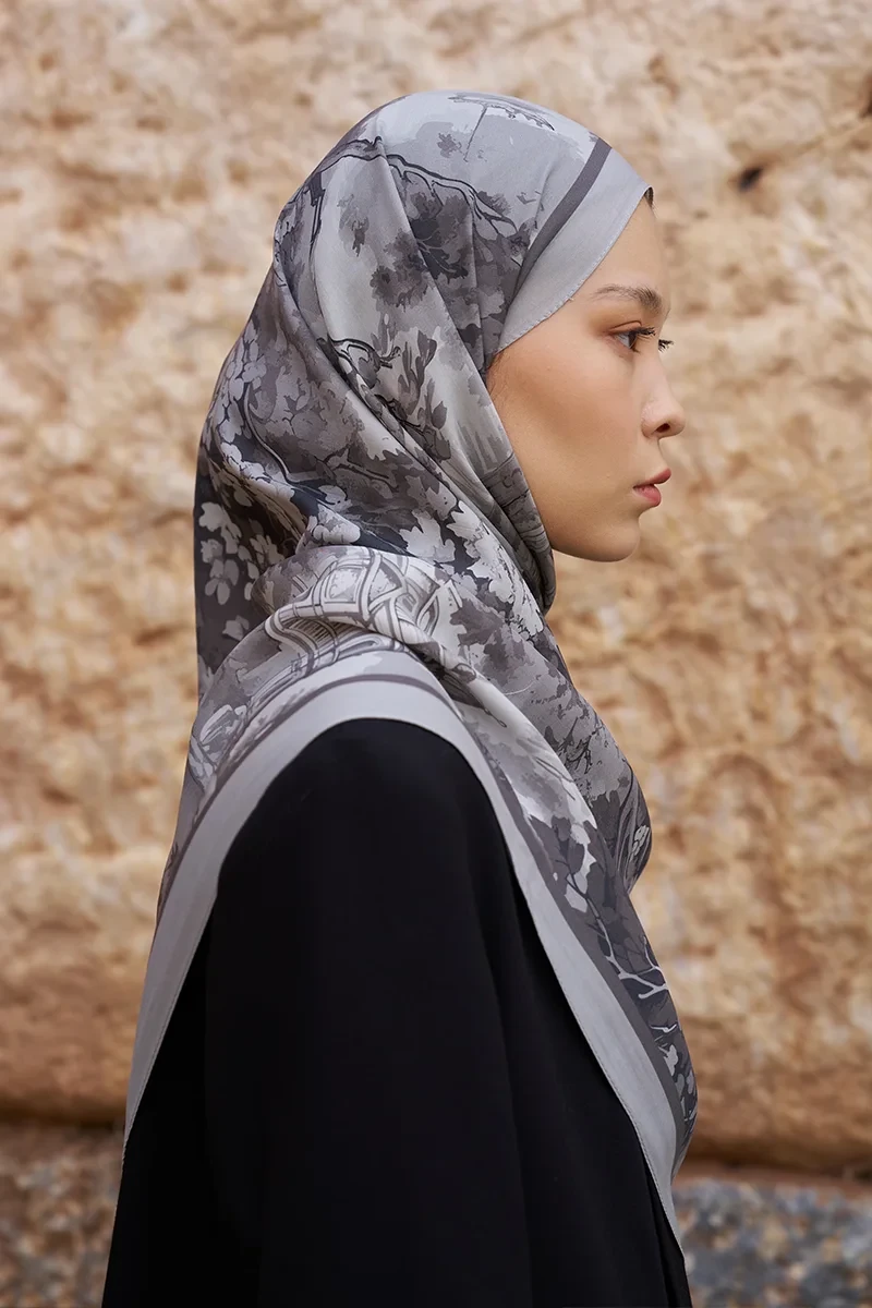 Sunrise Bahar Desen Şal - Gri - 2