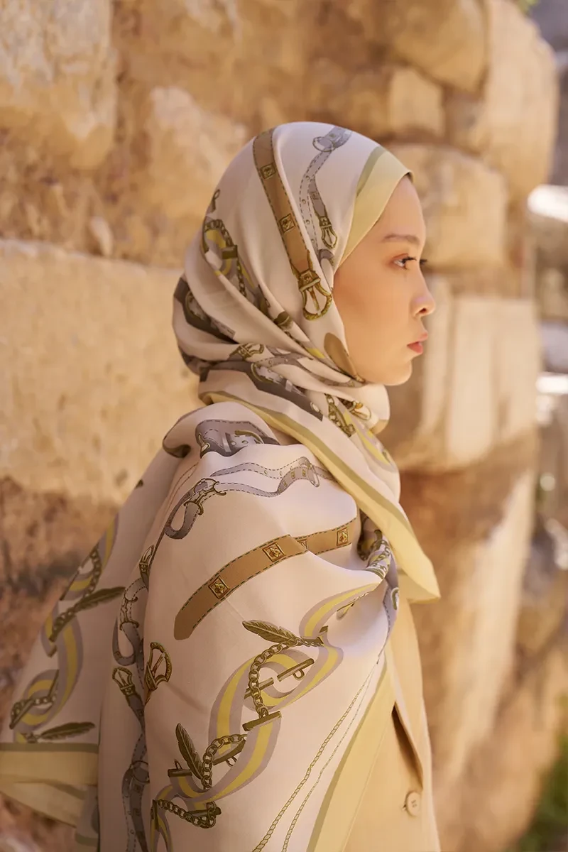 Sunrise Barok Desen Şal - Sarı - ED SCARF