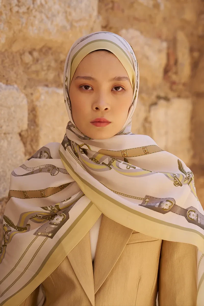 Sunrise Barok Desen Şal - Sarı - ED SCARF