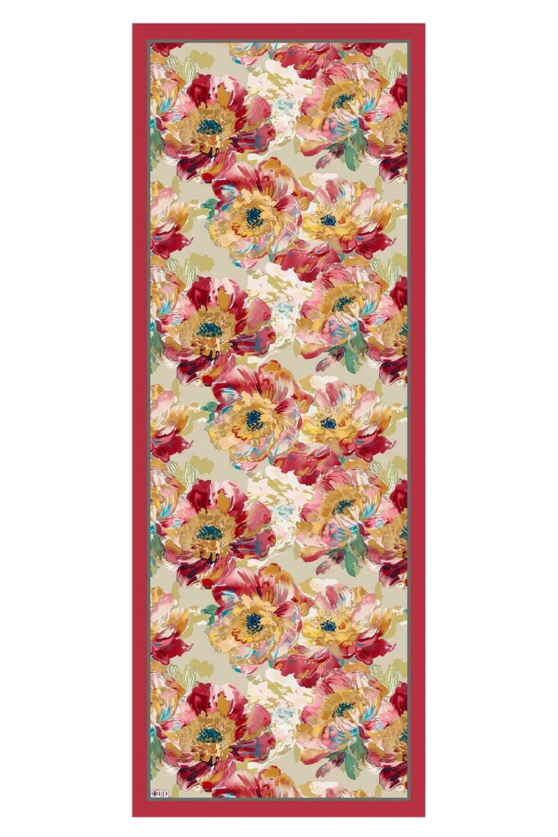 Sunrise Çiçek Desen Şal - Pembe - ED SCARF