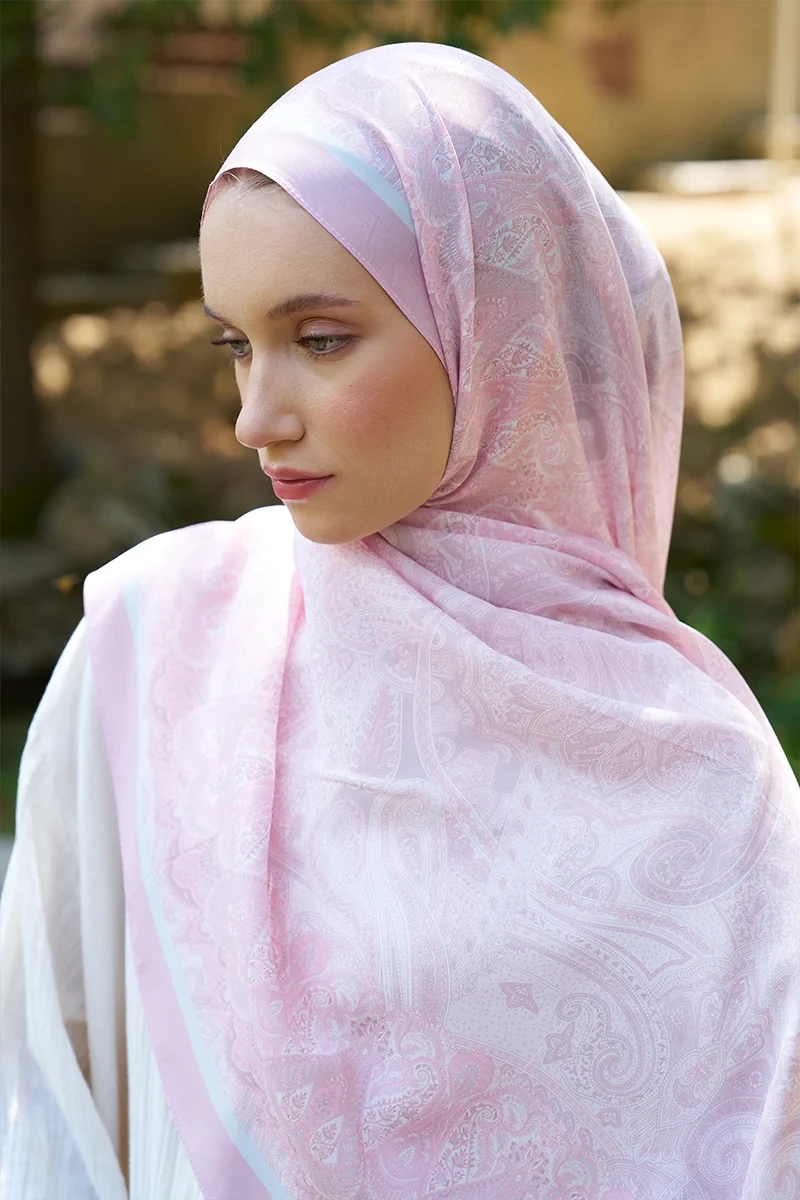 Sunrise Etnik Desen Şal - Pembe - ED Scarf