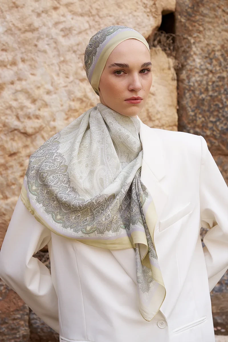 Sunrise Etnik Desen Şal - Sarı - ED SCARF