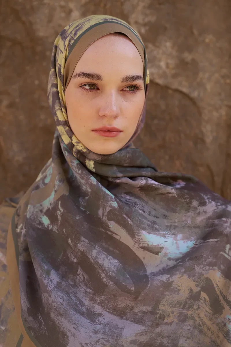 Sunrise Fırça Desen Şal - Bej - 1