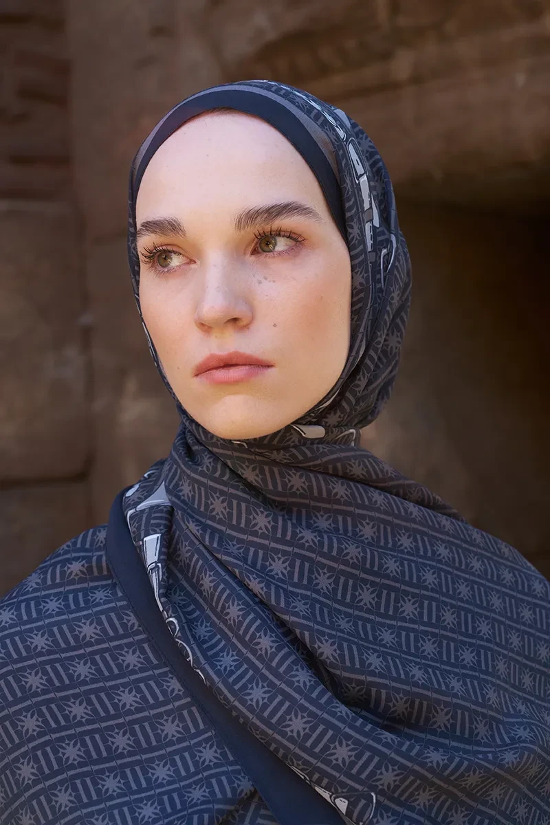 Sunrise Kemer Desen Şal - Siyah - ED SCARF