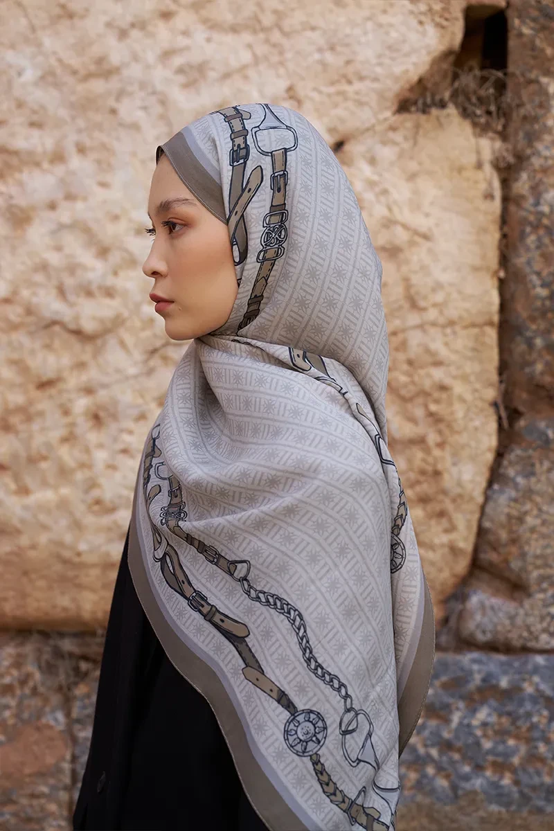 Sunrise Kemer Desen Şal - Vizon - ED SCARF