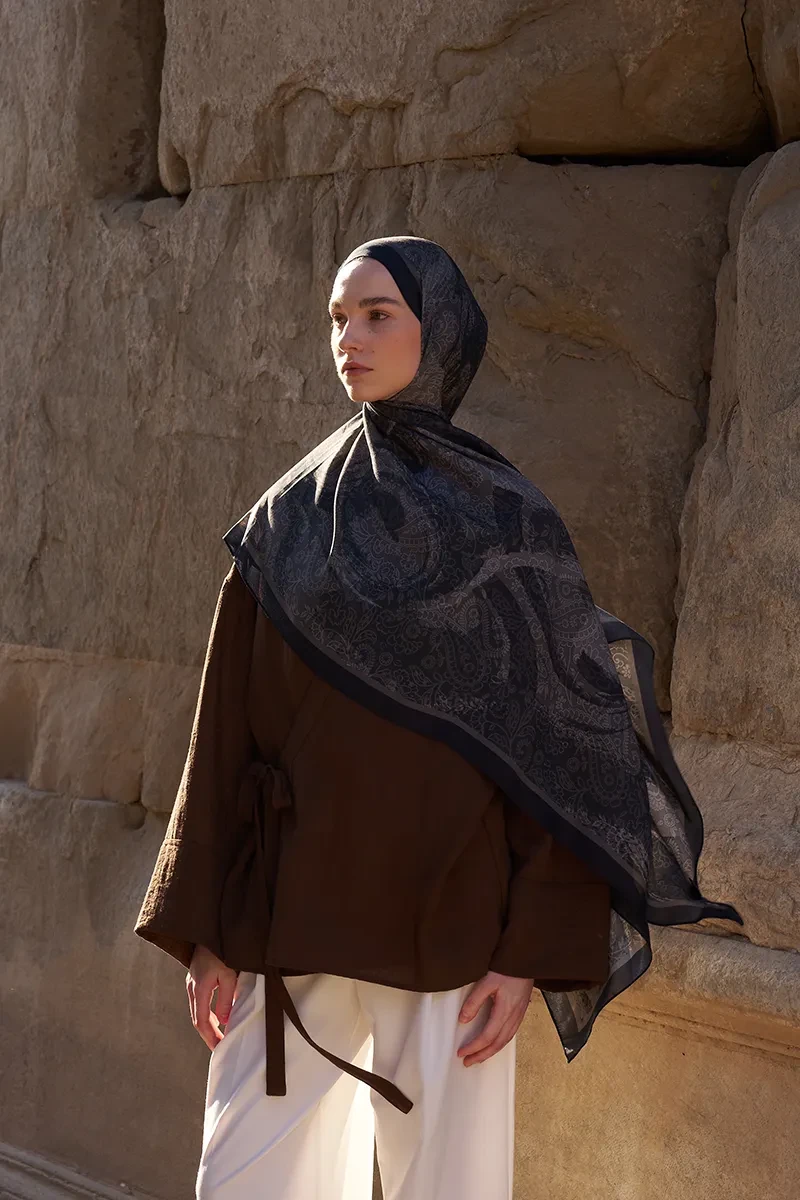 Sunrise Rüya Desen Şal - Siyah - 2