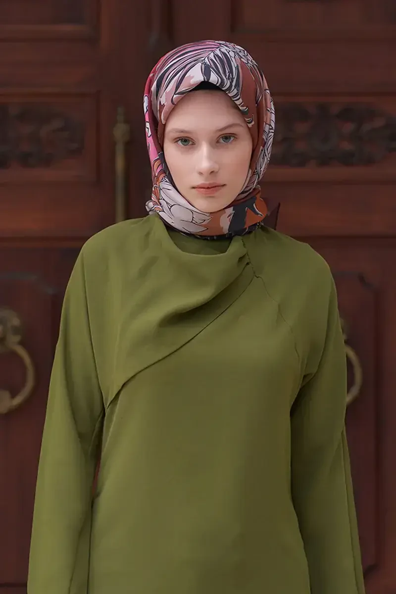 Tuval Desen Modal Eşarp - Bordo - 2
